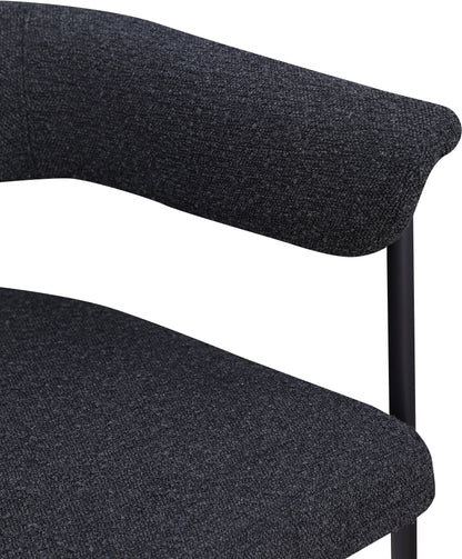 Bellona Black Boucle Fabric Dining Chair