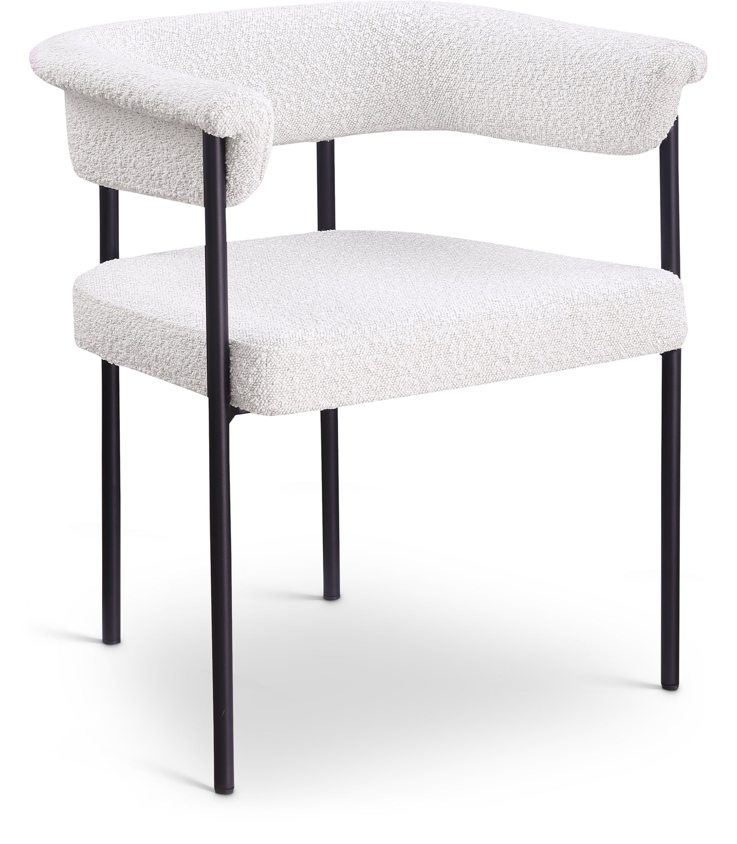 bellona cream boucle fabric dining chair