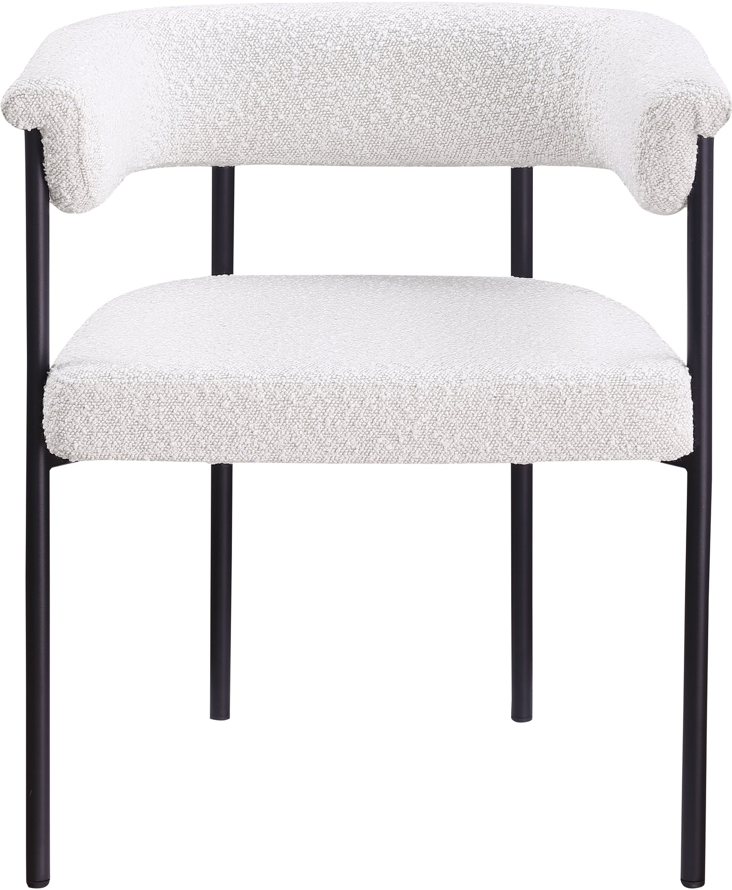 bellona cream boucle fabric dining chair