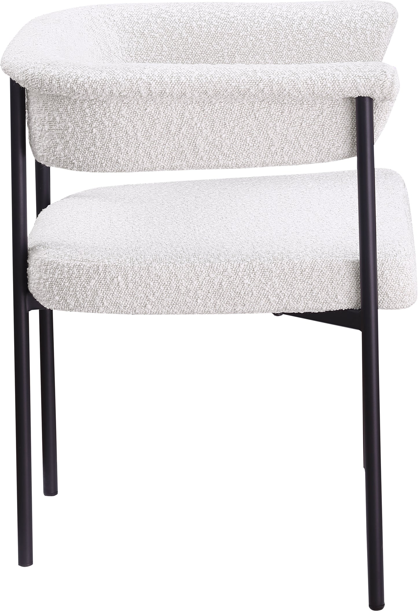 bellona cream boucle fabric dining chair