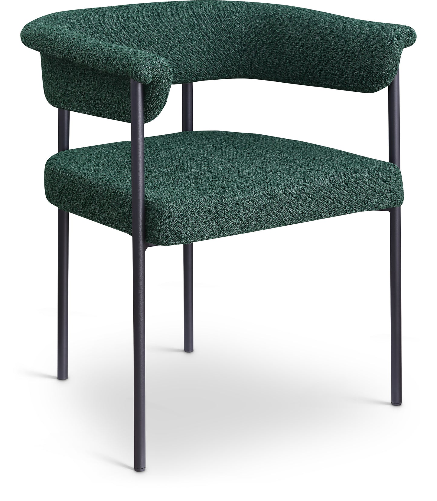 bellona green boucle fabric dining chair