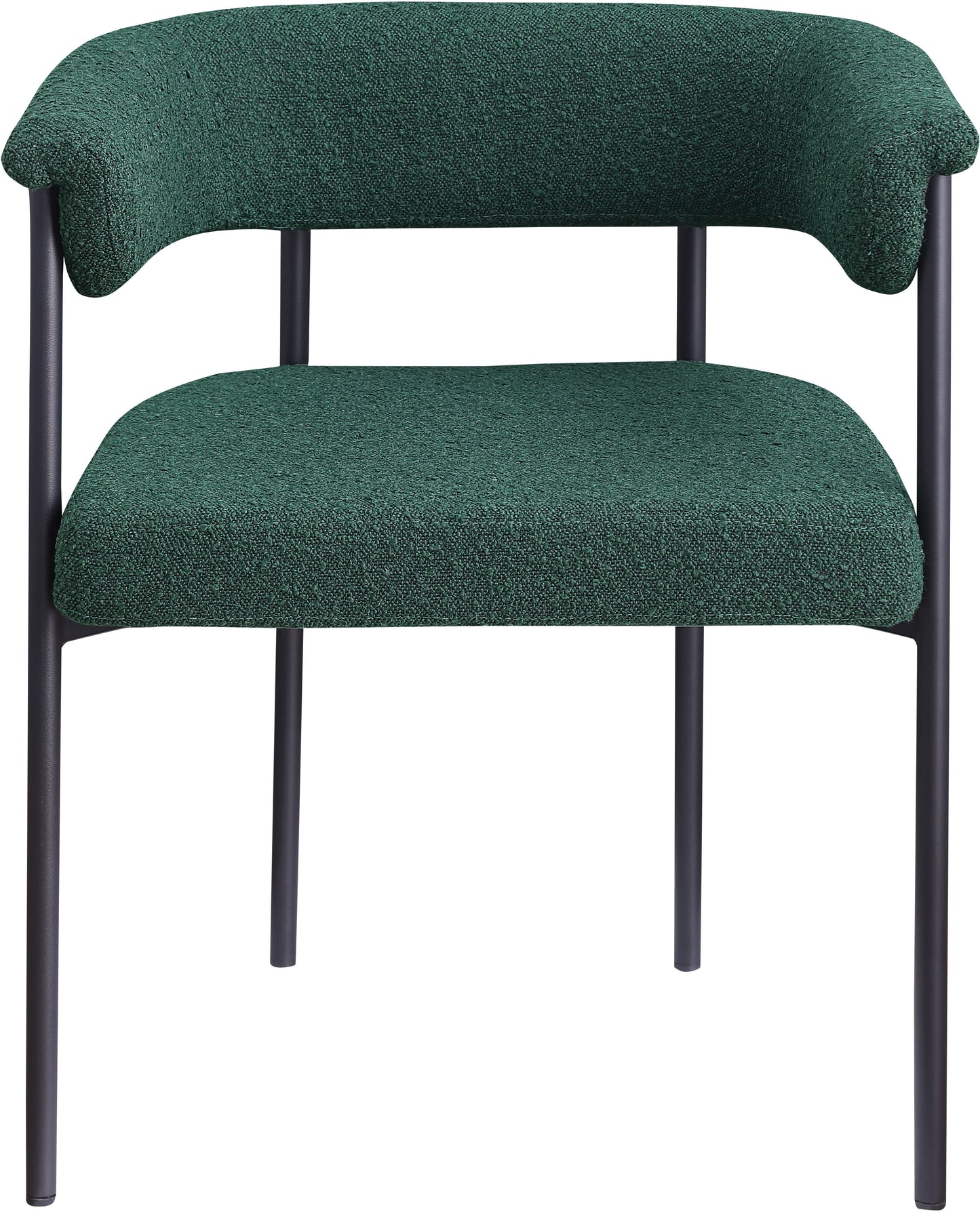 bellona green boucle fabric dining chair