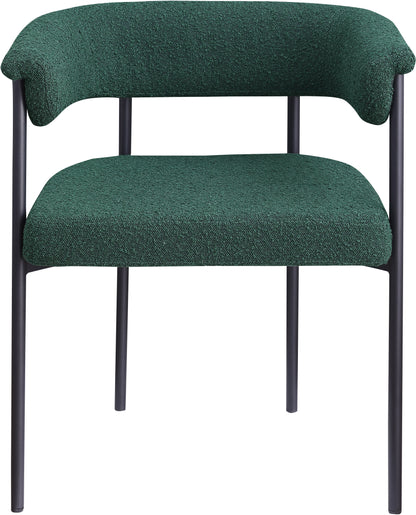 Bellona Green Boucle Fabric Dining Chair