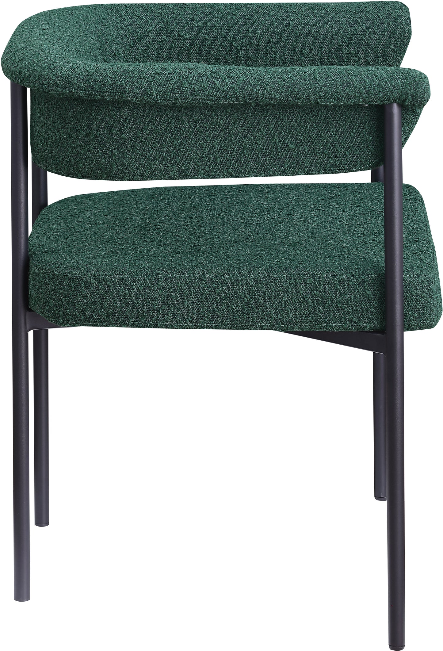 bellona green boucle fabric dining chair