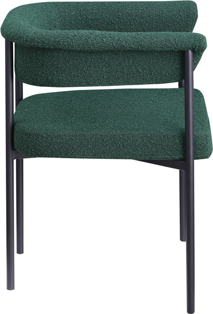 Bellona Green Boucle Fabric Dining Chair