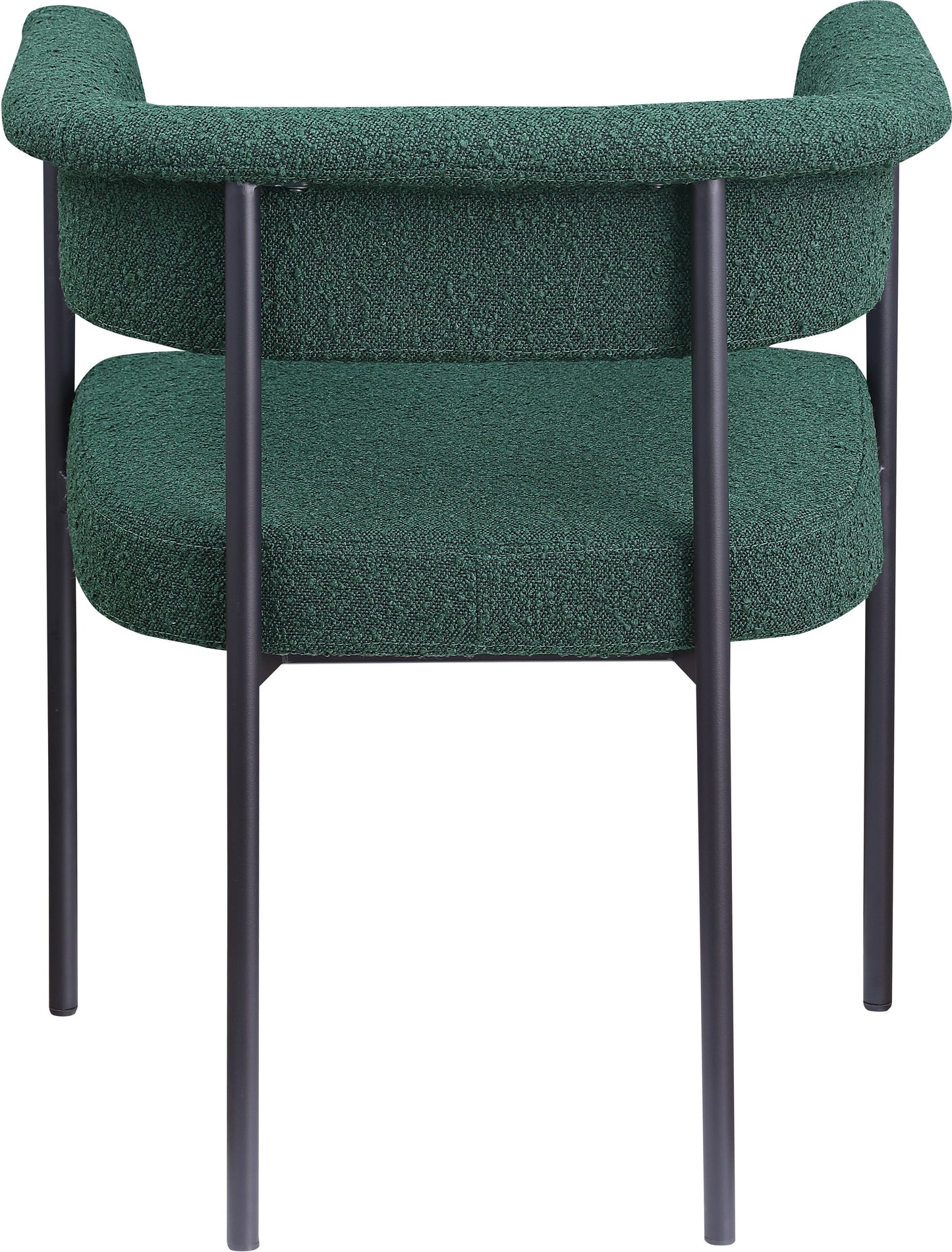 bellona green boucle fabric dining chair