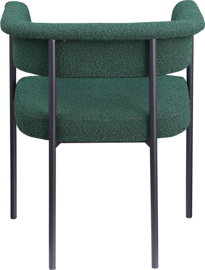 Bellona Green Boucle Fabric Dining Chair