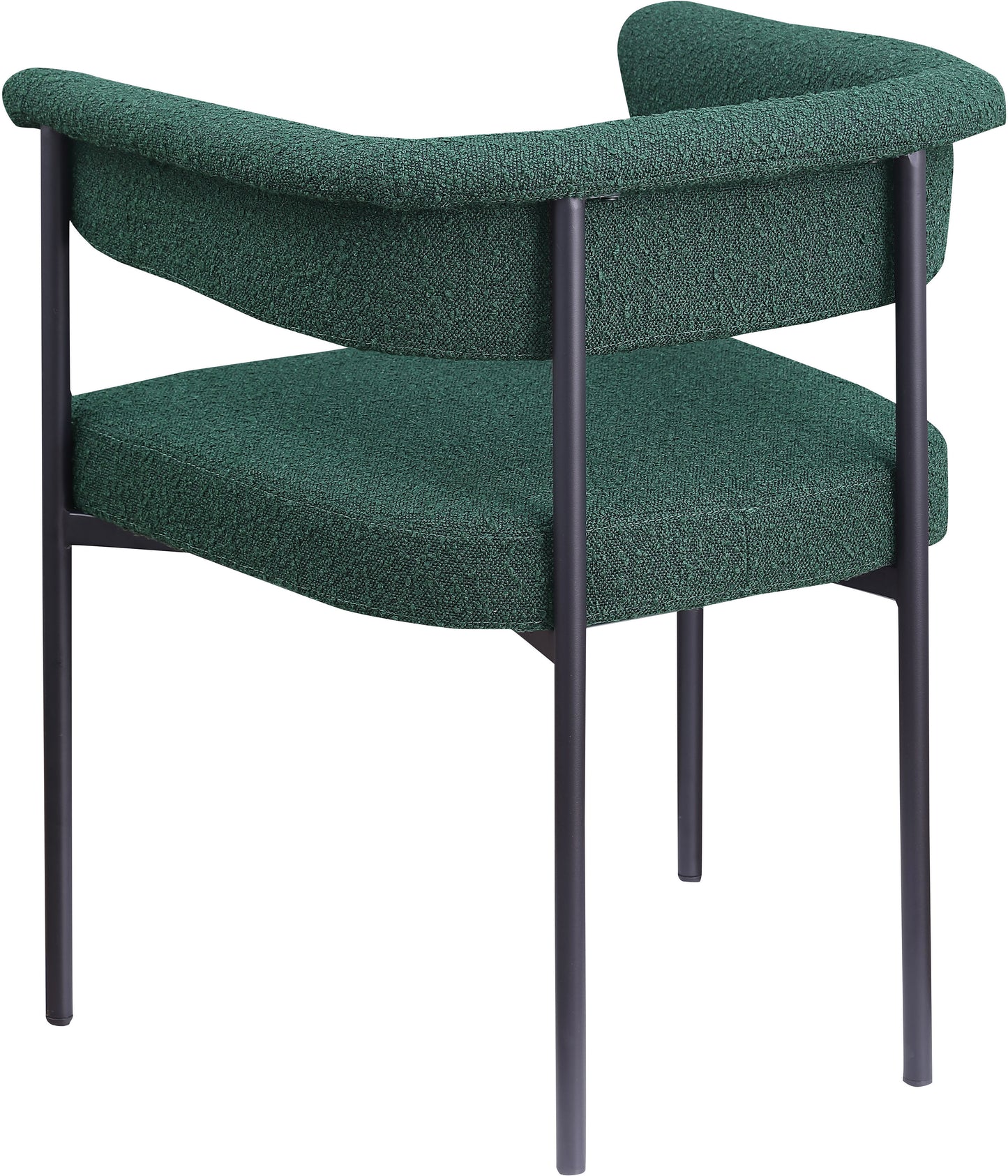 bellona green boucle fabric dining chair