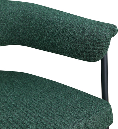 Bellona Green Boucle Fabric Dining Chair