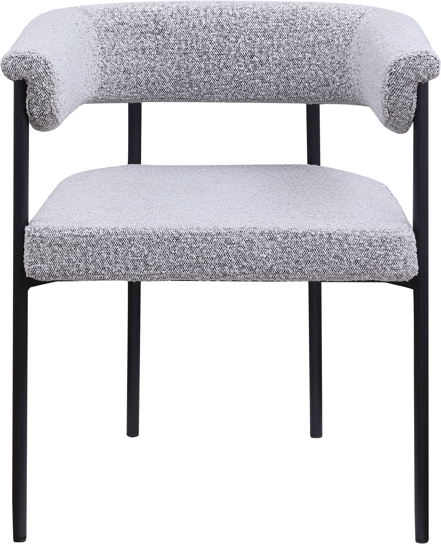 bellona grey boucle fabric dining chair