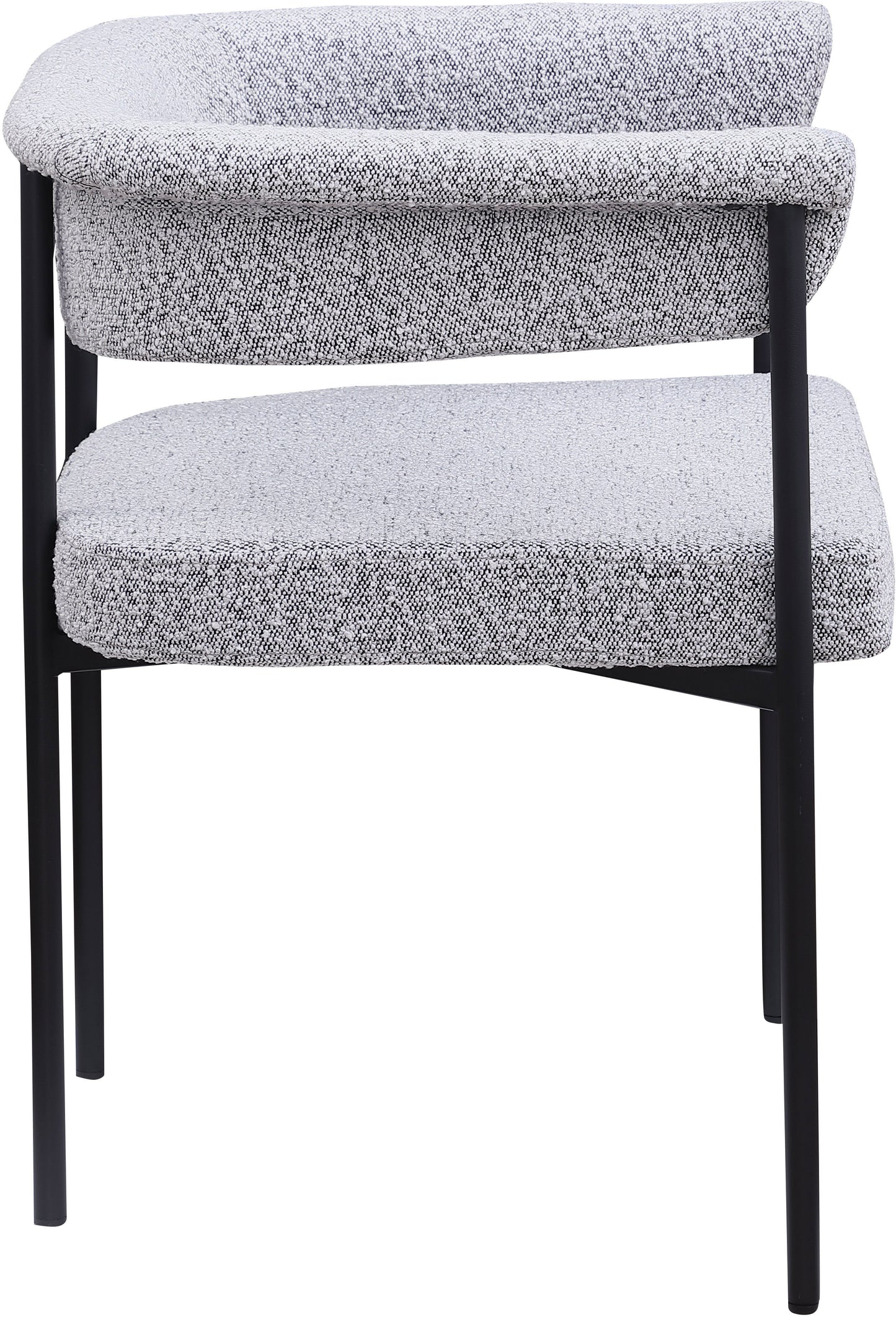 bellona grey boucle fabric dining chair