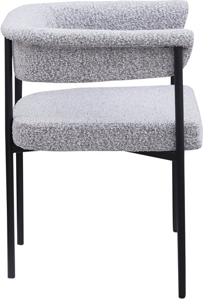 Bellona Grey Boucle Fabric Dining Chair