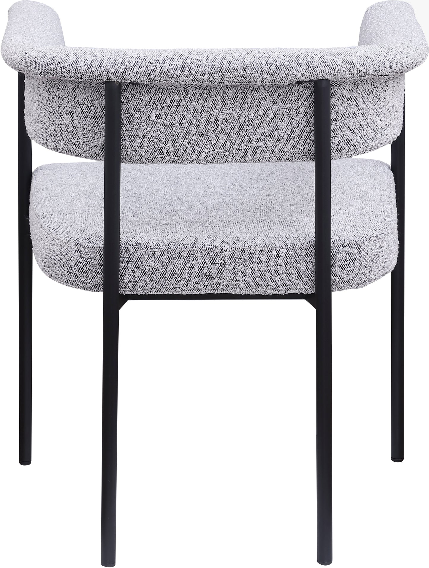 bellona grey boucle fabric dining chair