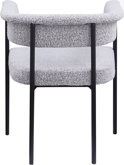 Bellona Grey Boucle Fabric Dining Chair