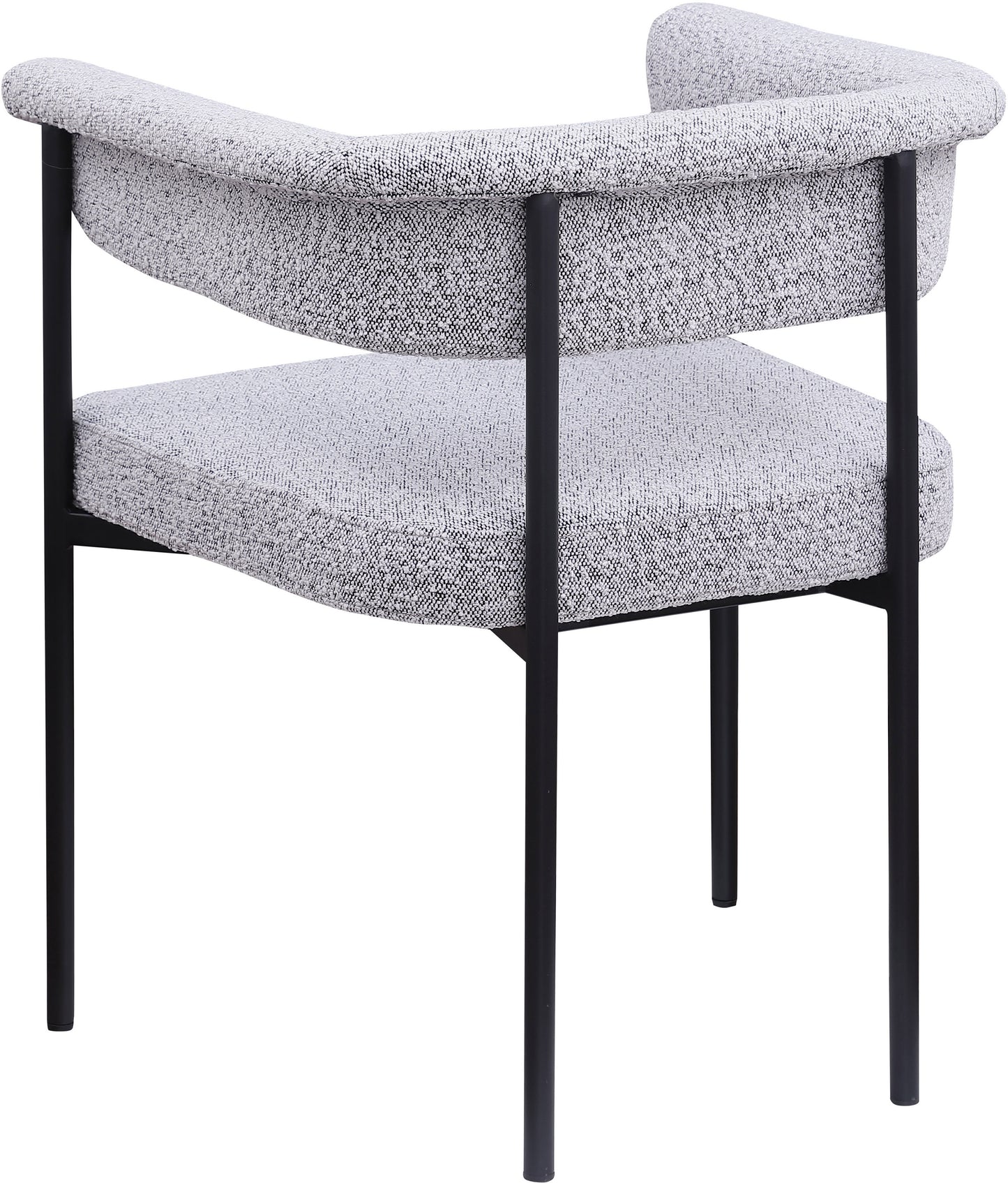 bellona grey boucle fabric dining chair