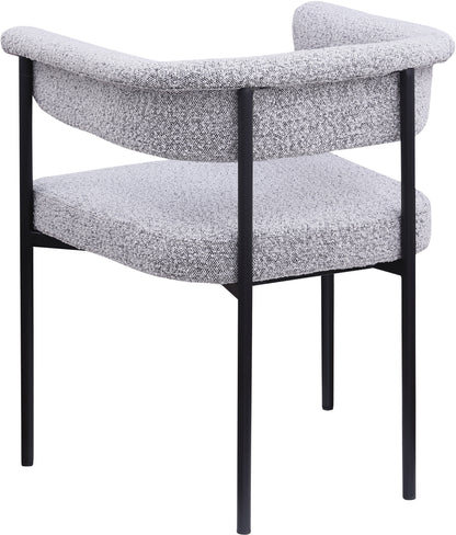 Bellona Grey Boucle Fabric Dining Chair