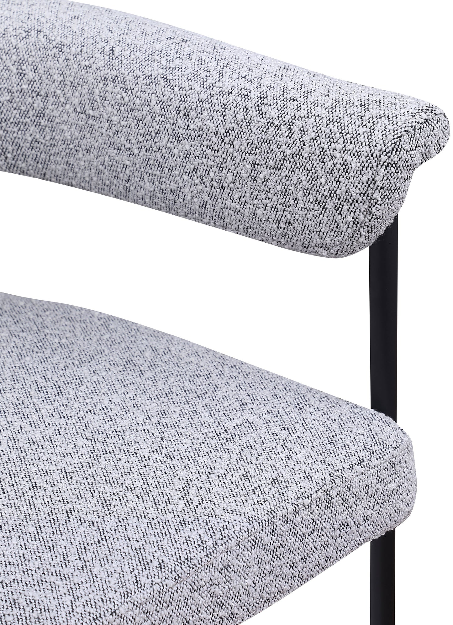 bellona grey boucle fabric dining chair