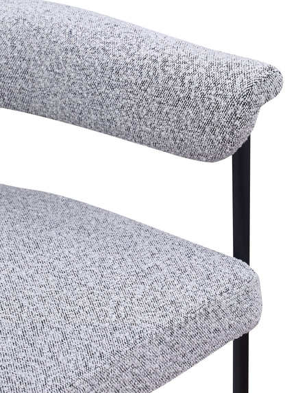 Bellona Grey Boucle Fabric Dining Chair