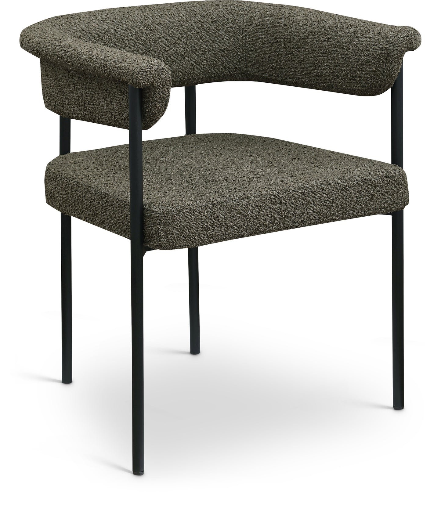 bellona olive boucle fabric dining chair