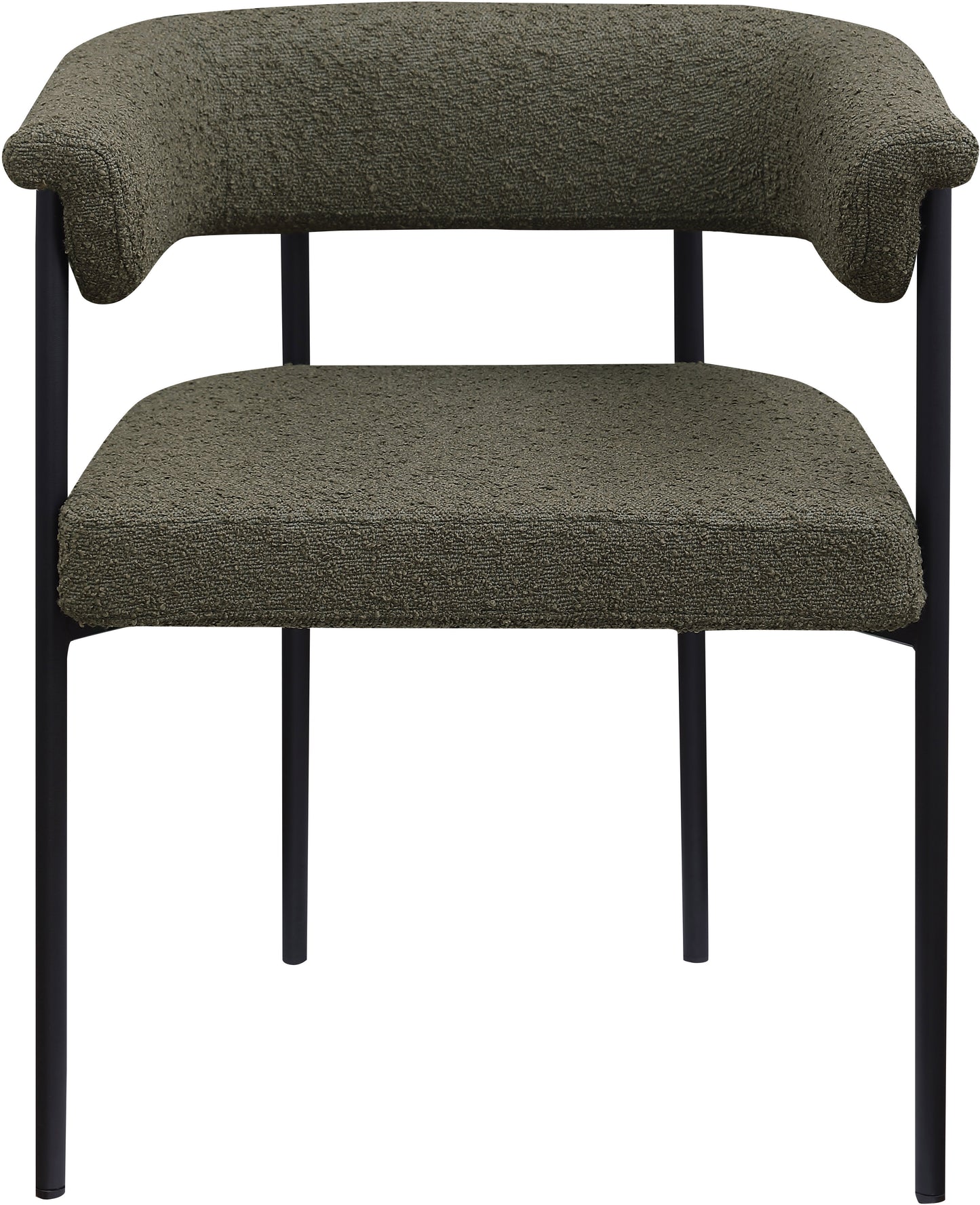 bellona olive boucle fabric dining chair