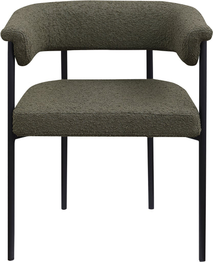 Bellona Olive Boucle Fabric Dining Chair