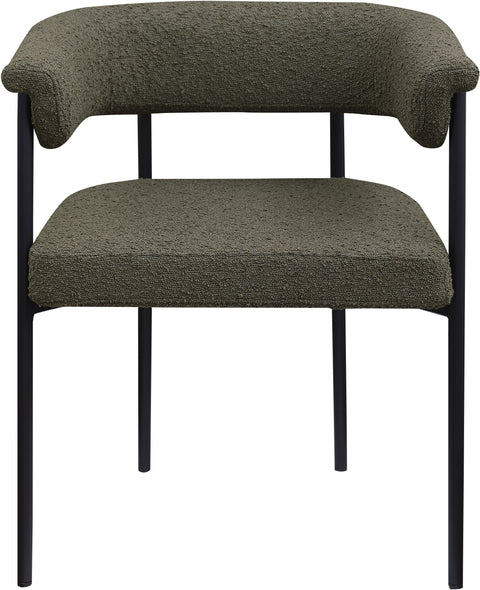 Bellona Olive Boucle Fabric Dining Chair