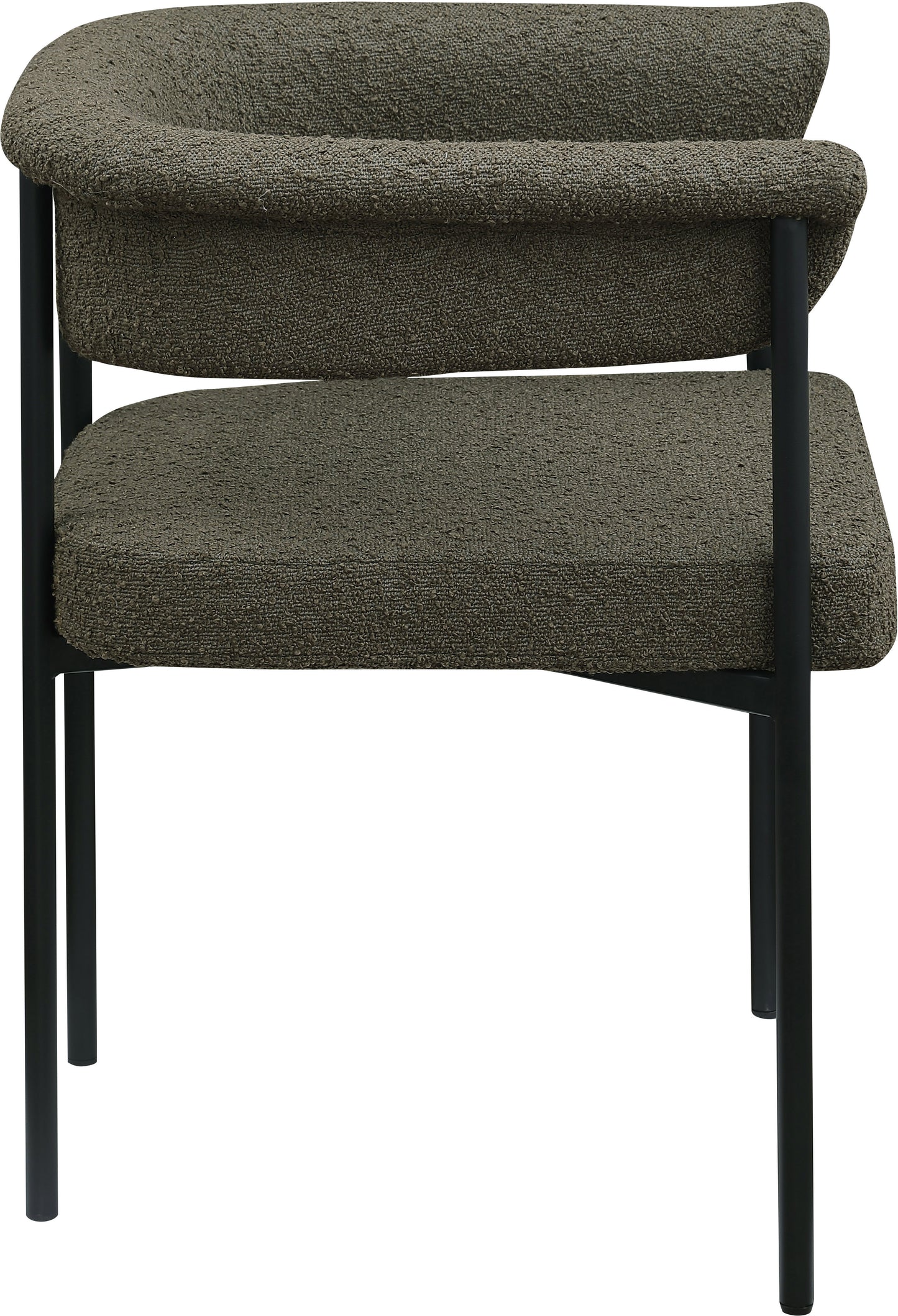 bellona olive boucle fabric dining chair