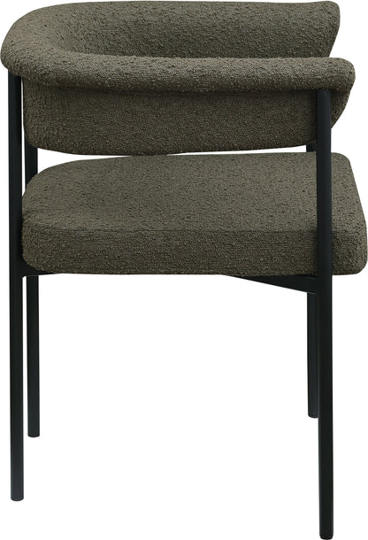 Bellona Olive Boucle Fabric Dining Chair