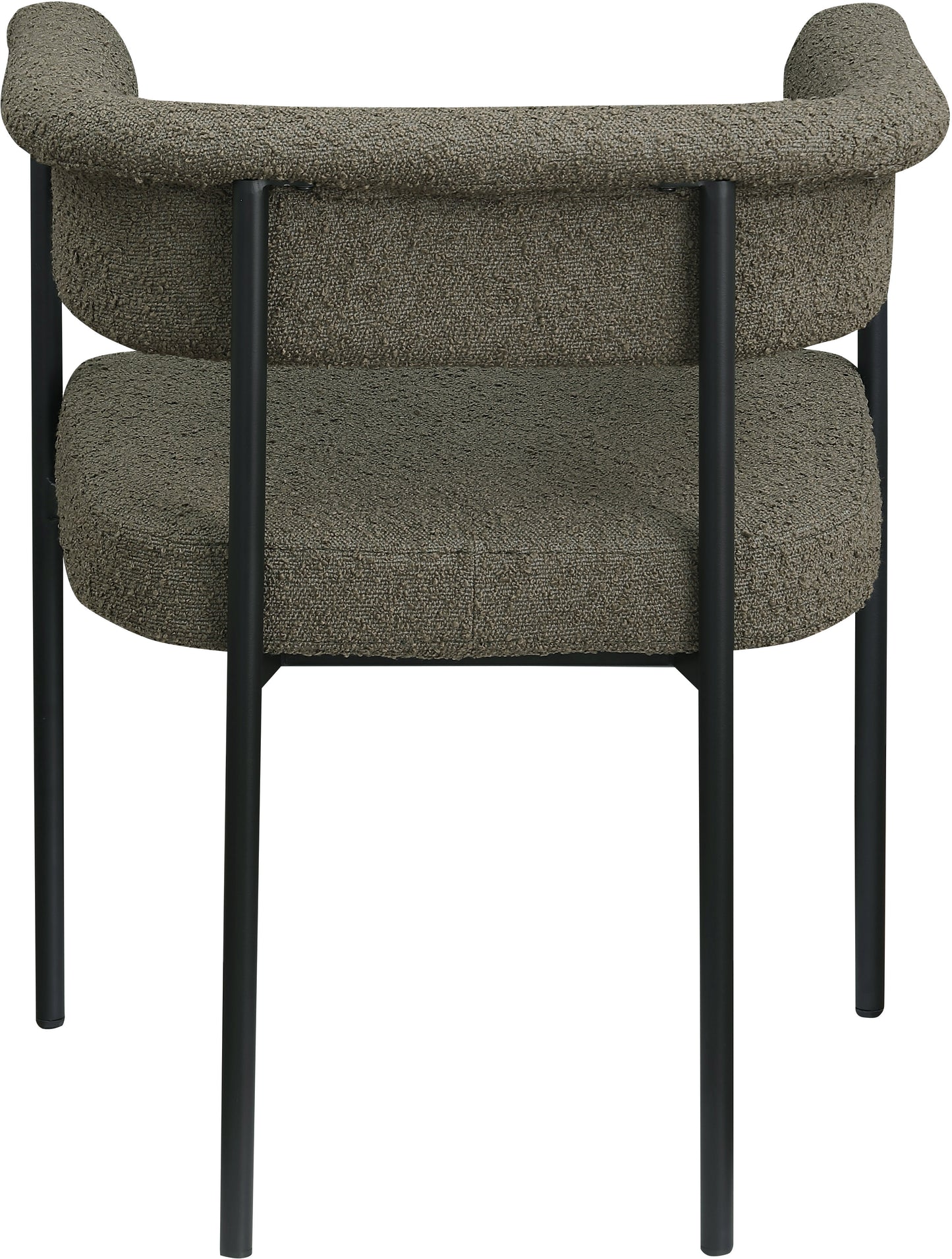 bellona olive boucle fabric dining chair