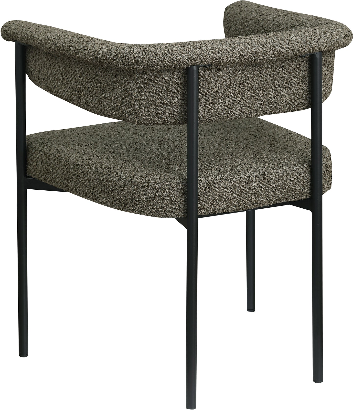 bellona olive boucle fabric dining chair