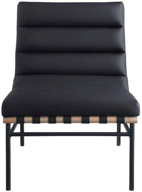 Hannah Black Faux Leather Accent Chair Black