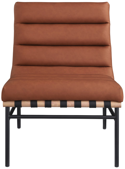 Hannah Cognac Faux Leather Accent Chair Cognac