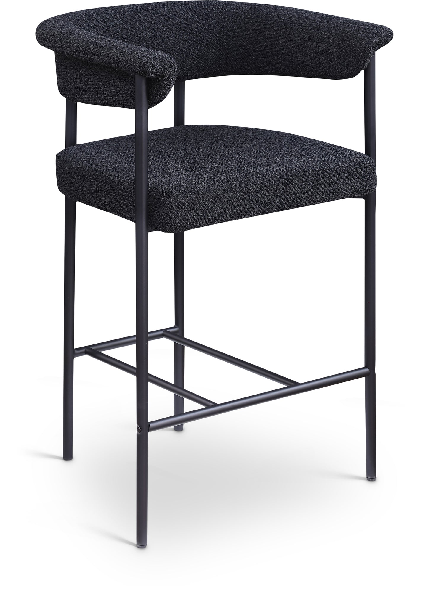 bellona black boucle fabric counter stool