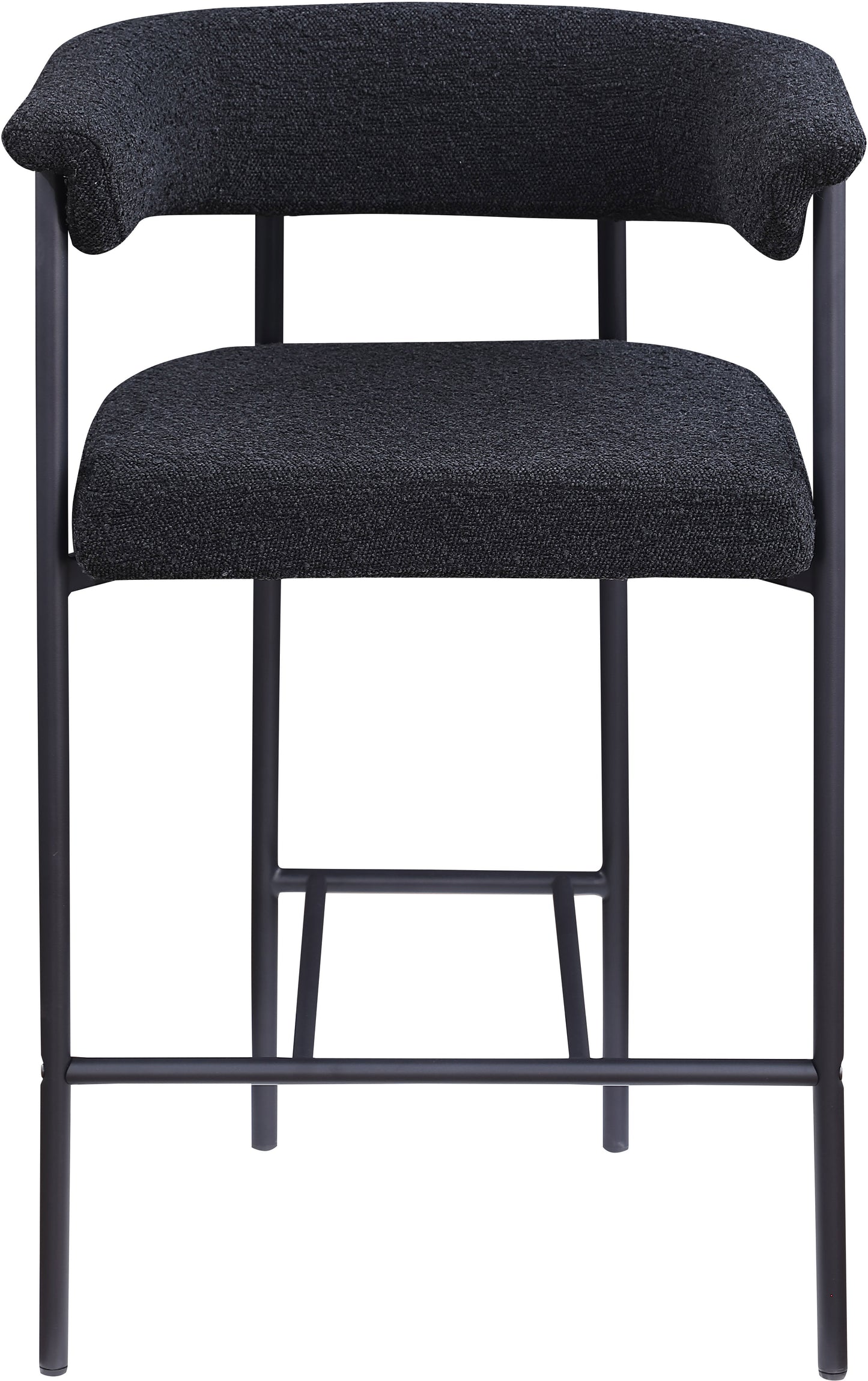 bellona black boucle fabric counter stool