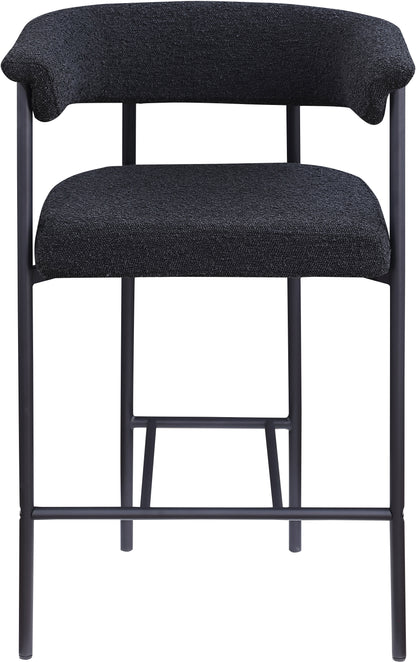 Bellona Black Boucle Fabric Counter Stool