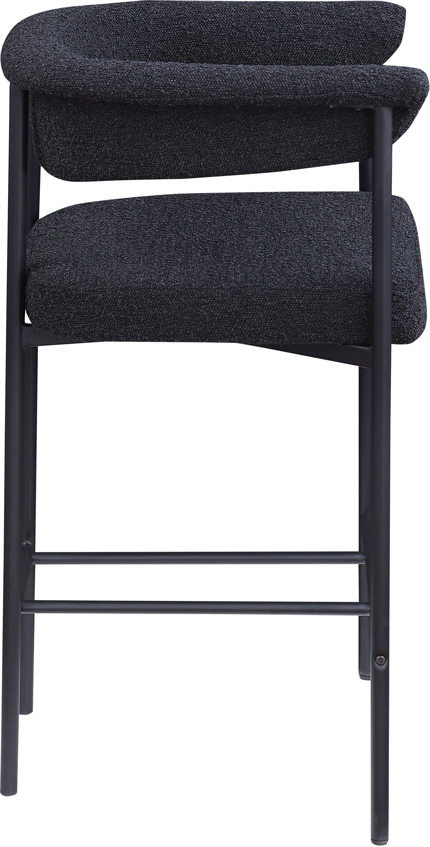 bellona black boucle fabric counter stool