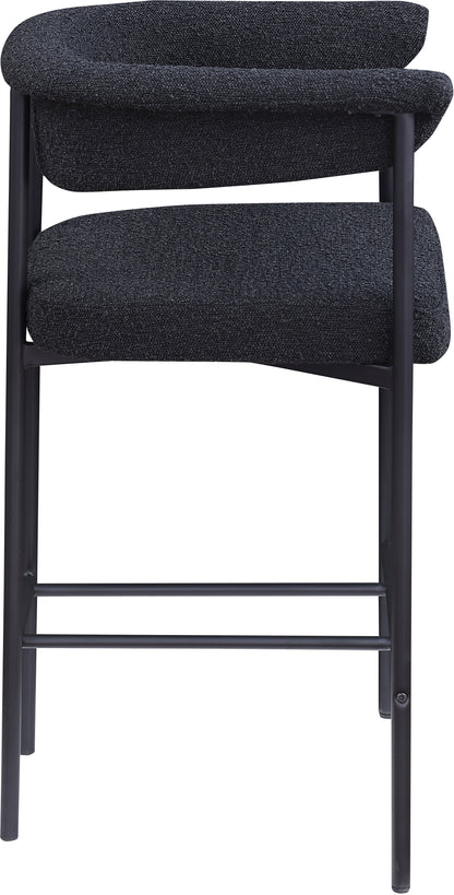 Bellona Black Boucle Fabric Counter Stool