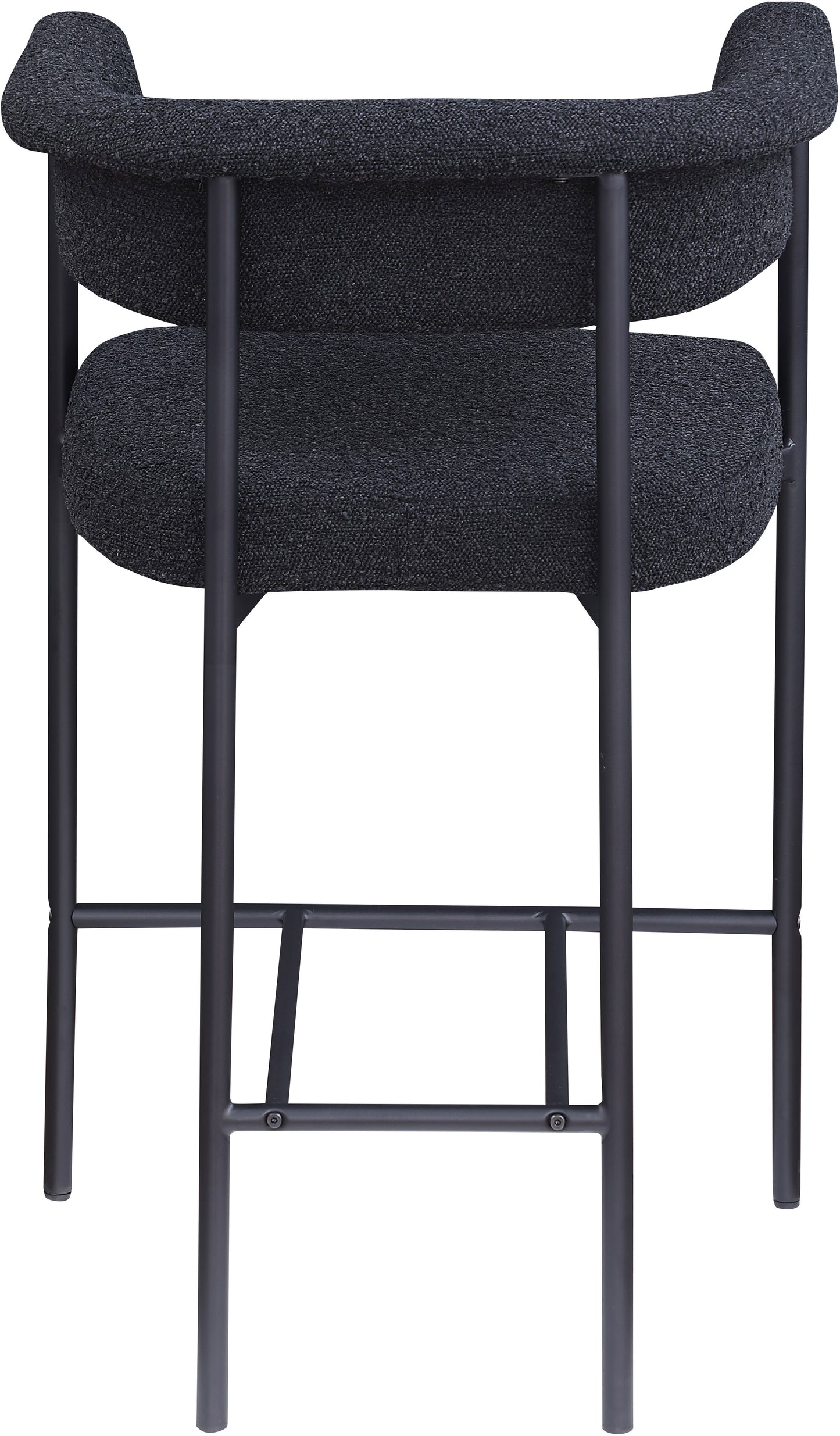 bellona black boucle fabric counter stool