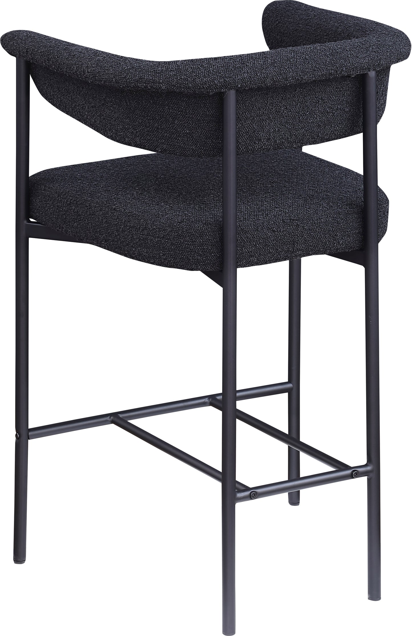 bellona black boucle fabric counter stool