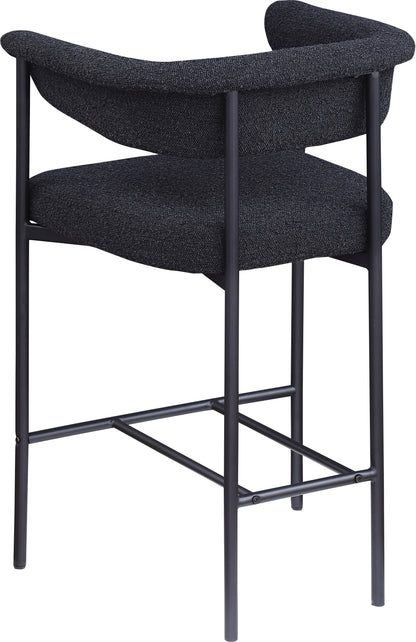 Bellona Black Boucle Fabric Counter Stool