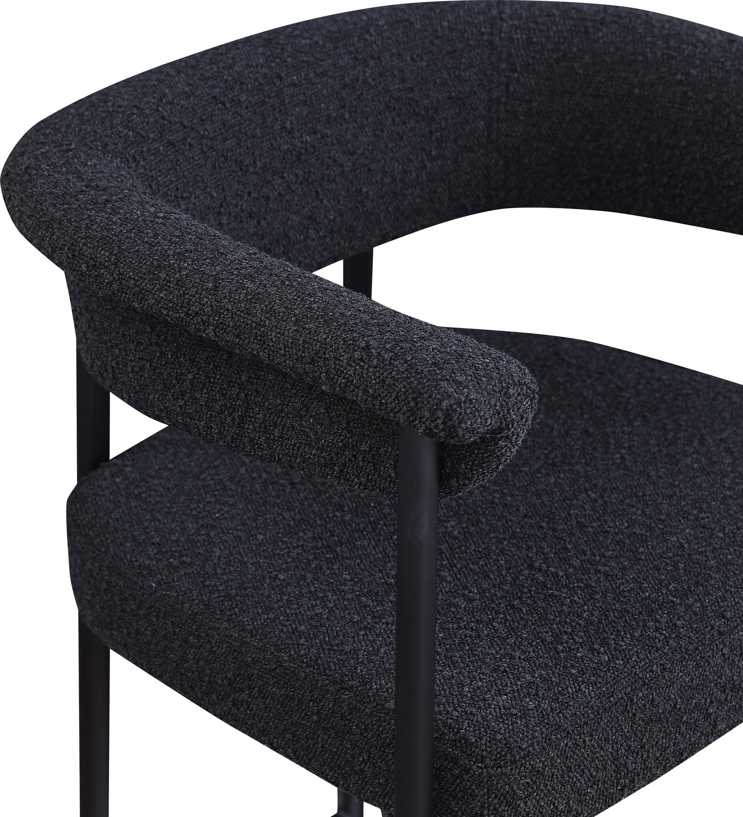 bellona black boucle fabric counter stool