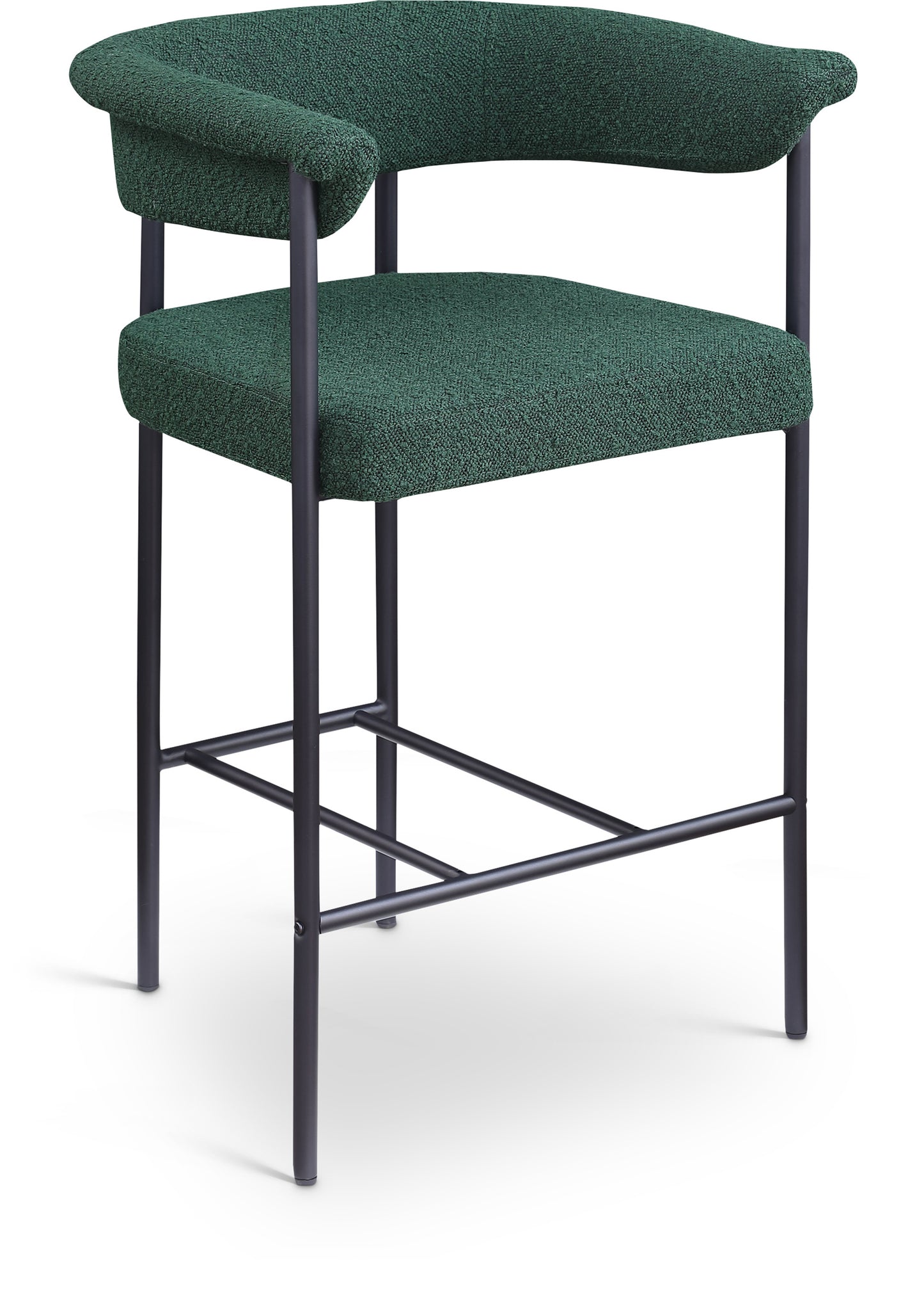 bellona green boucle fabric counter stool