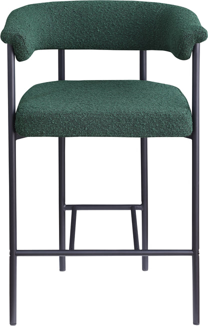 Bellona Green Boucle Fabric Counter Stool