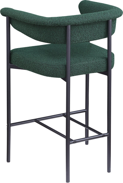 Bellona Green Boucle Fabric Counter Stool