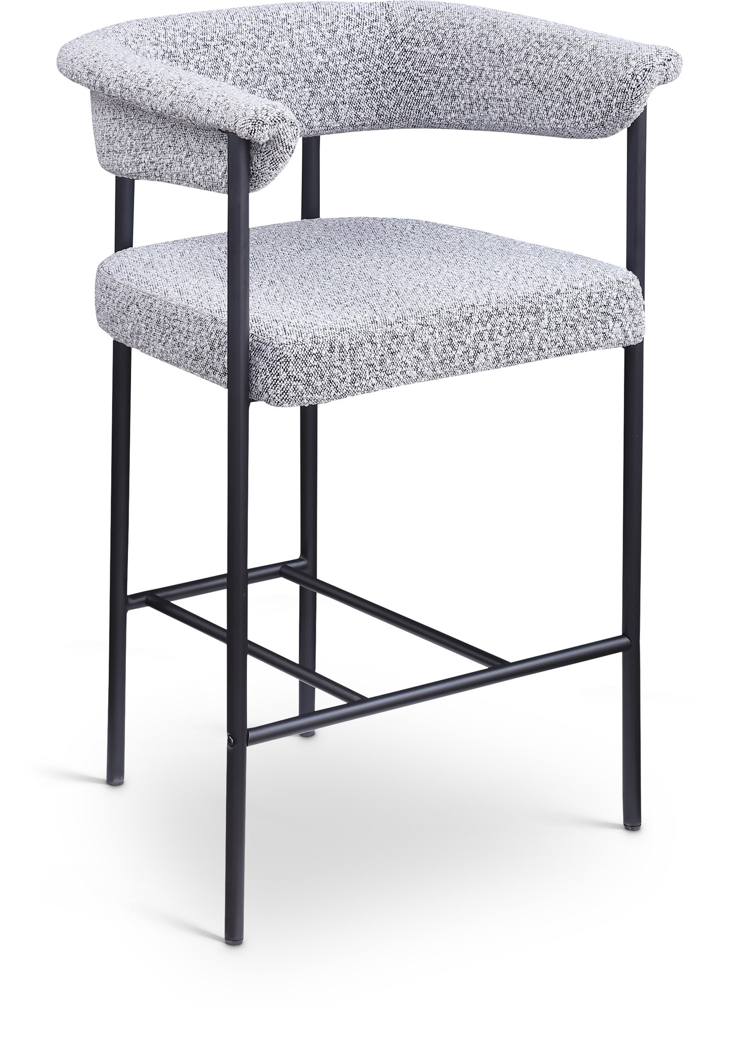 bellona grey boucle fabric counter stool