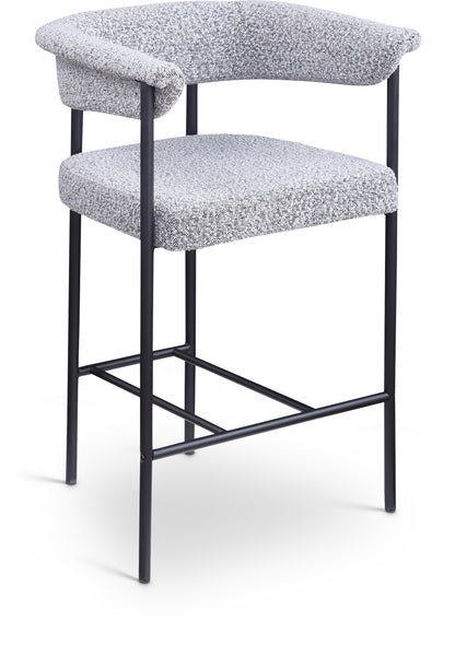 Bellona Grey Boucle Fabric Counter Stool