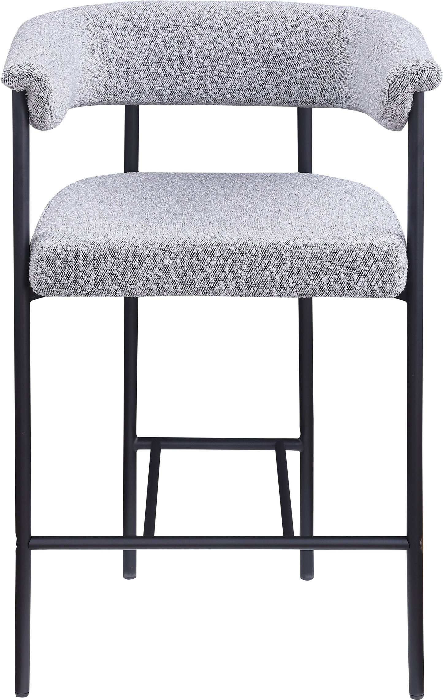 bellona grey boucle fabric counter stool