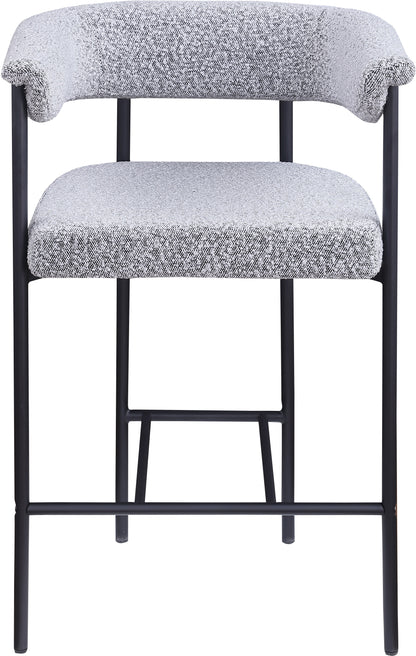 Bellona Grey Boucle Fabric Counter Stool