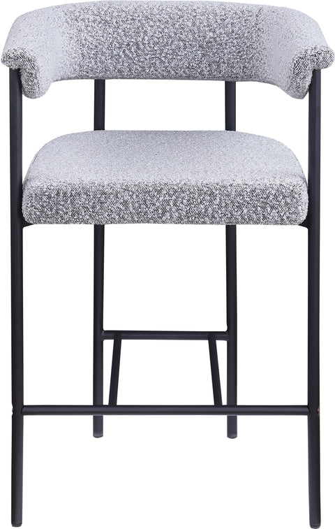 Bellona Grey Boucle Fabric Counter Stool