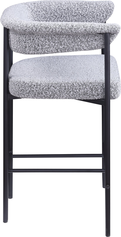 Bellona Grey Boucle Fabric Counter Stool